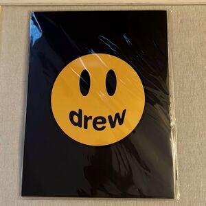 Drew House Black 2 pocket folder with mascot logo on front NWT